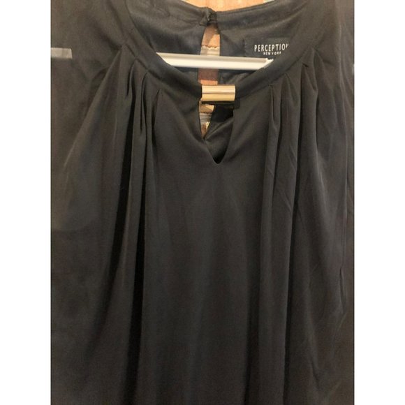 Sleeveless Sz 14 80's Vibe Dress Blouse/Skirt Illusion Loose flow top, form Fit - Picture 4 of 10